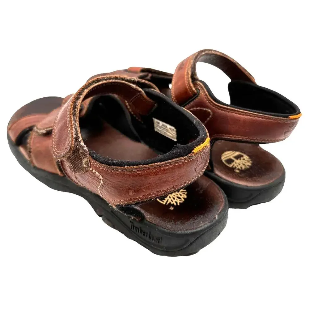 Timberland Men’s Sz: 10 Leather Adjustable Strappy Sandals Brown Open Toe 38526